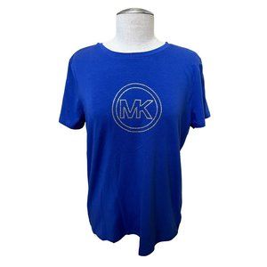 MICHAEL KORS women's t-shirt NEW blue short sleeve studded logo Size XL